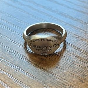 Tiffany & Co “Please Return To” 925 Silver ring, Size 7